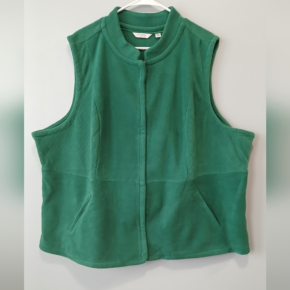 Green Quilted Fleece Vest